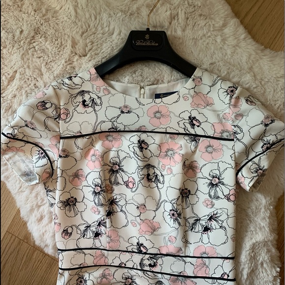 Brooks Brothers White and Pink Floral Midi - Picture 4 of 8